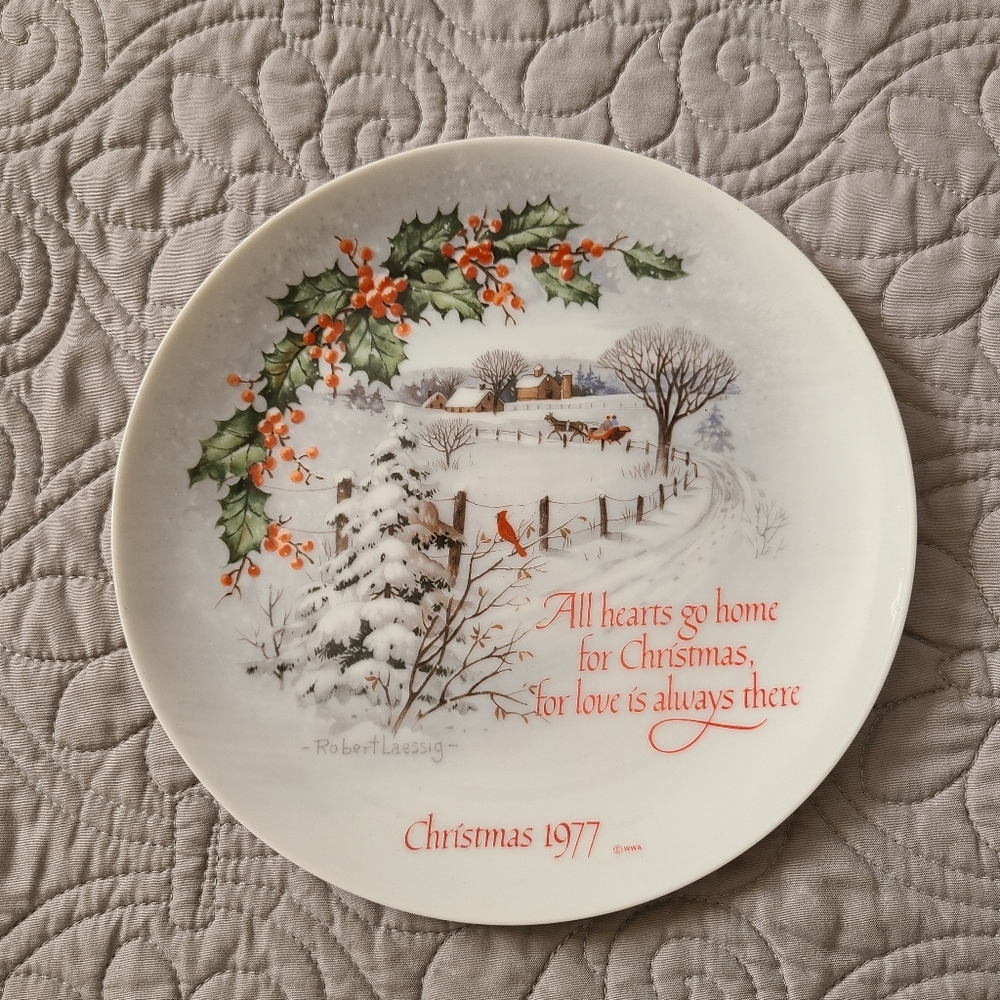 Winterscene Series III by Robert Laessig Commemorative plate 1977